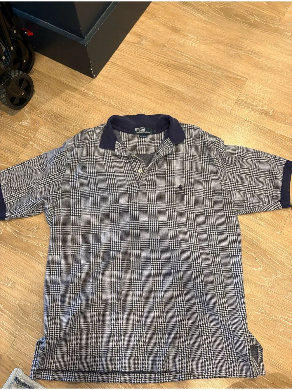 Ralph Lauren Men's Navy and White Glen Plaid Polo